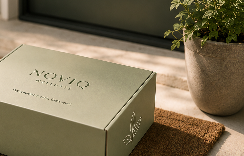Discreet delivery box on a doorstep